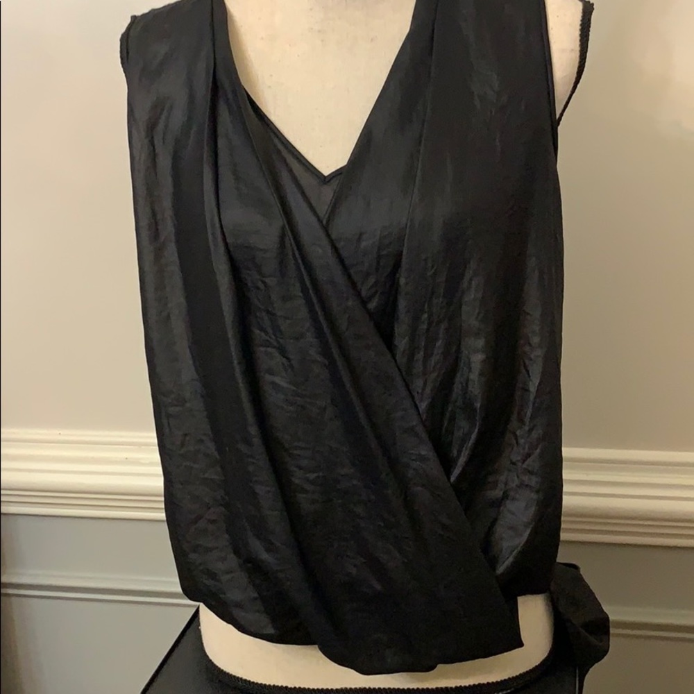BCBG MAXAZRIA of Black Sleeveless Draped Shoulder